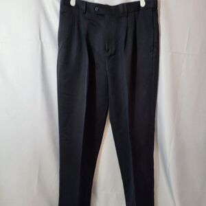 Savane 100% Micro-Denier Silkworks Black Pleated Cuffed Pants Size W36/L31